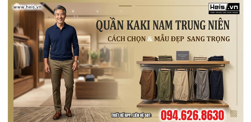 Quần Kaki Nam Trung Niên: Cách Chọn & Mẫu Đẹp Sang Trọng - Tin tức HEIS