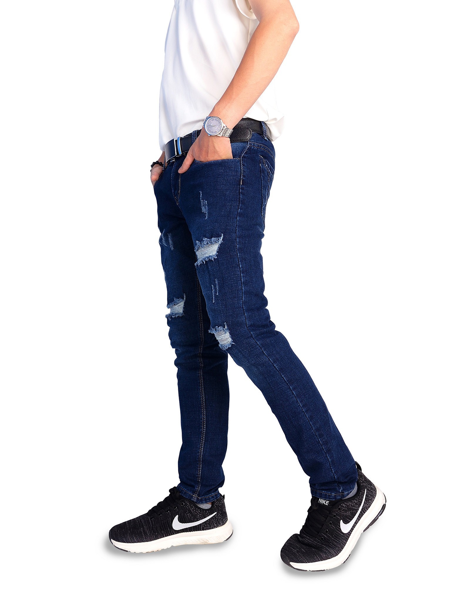 Mẹo phối đồ và bảo quản quần jeans nam rách gối cực chuẩn
