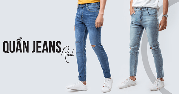 Nổi bật với những chiếc quần jeans nam rách độc đáo